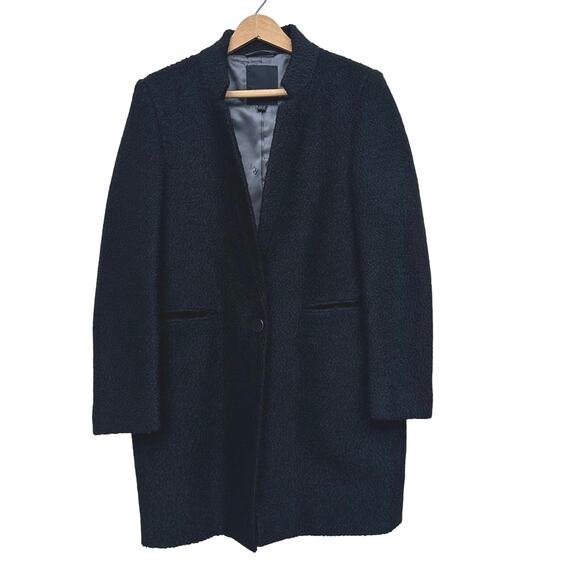 Gianni Feraud Black Wool Blend Coat – Size 10 (USA) / 14 (UK) / 40 (EUR) - Picture 1 of 8